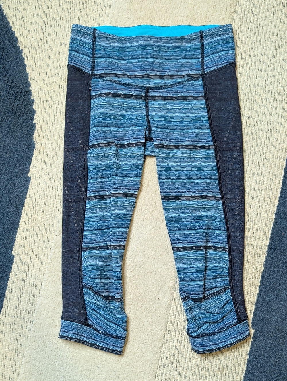 Lululemon Stop At Nothing Crop Leggings Space Dye Blue 4